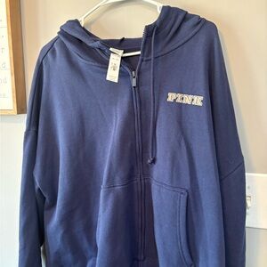 Victoria secret   Pink Navy Blue Hoodie